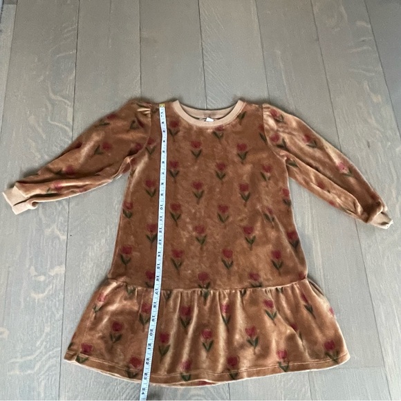 EMILE ET IDA Velour Tulip Dress | Caramel size 6A - Picture 7 of 8